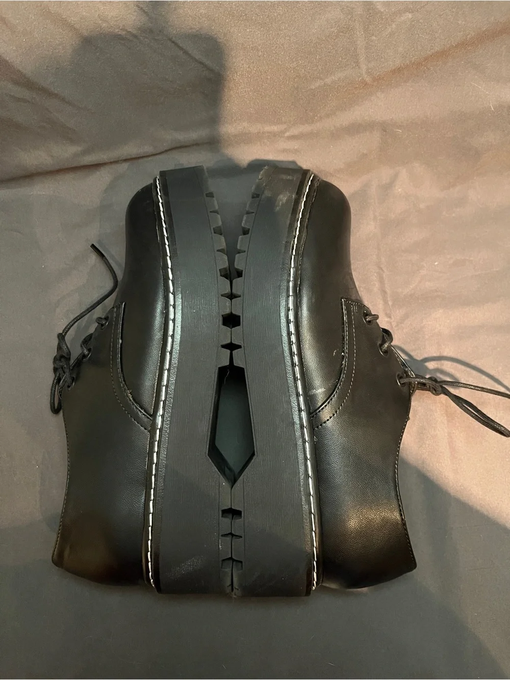 Wild Pair Black Platform Lace-Up Oxfords